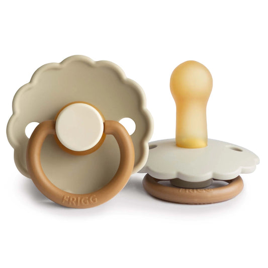 FRIGG Round Pacifier - Daisy Latex Size 2 - Desert