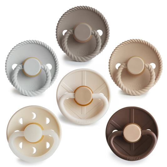 FRIGG 6-Pack Pacifiers - Latex Size 1 - Earthy Wonder