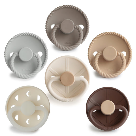 FRIGG 6-Pack Pacifiers - Silicone Size 1 - Earthy Wonder