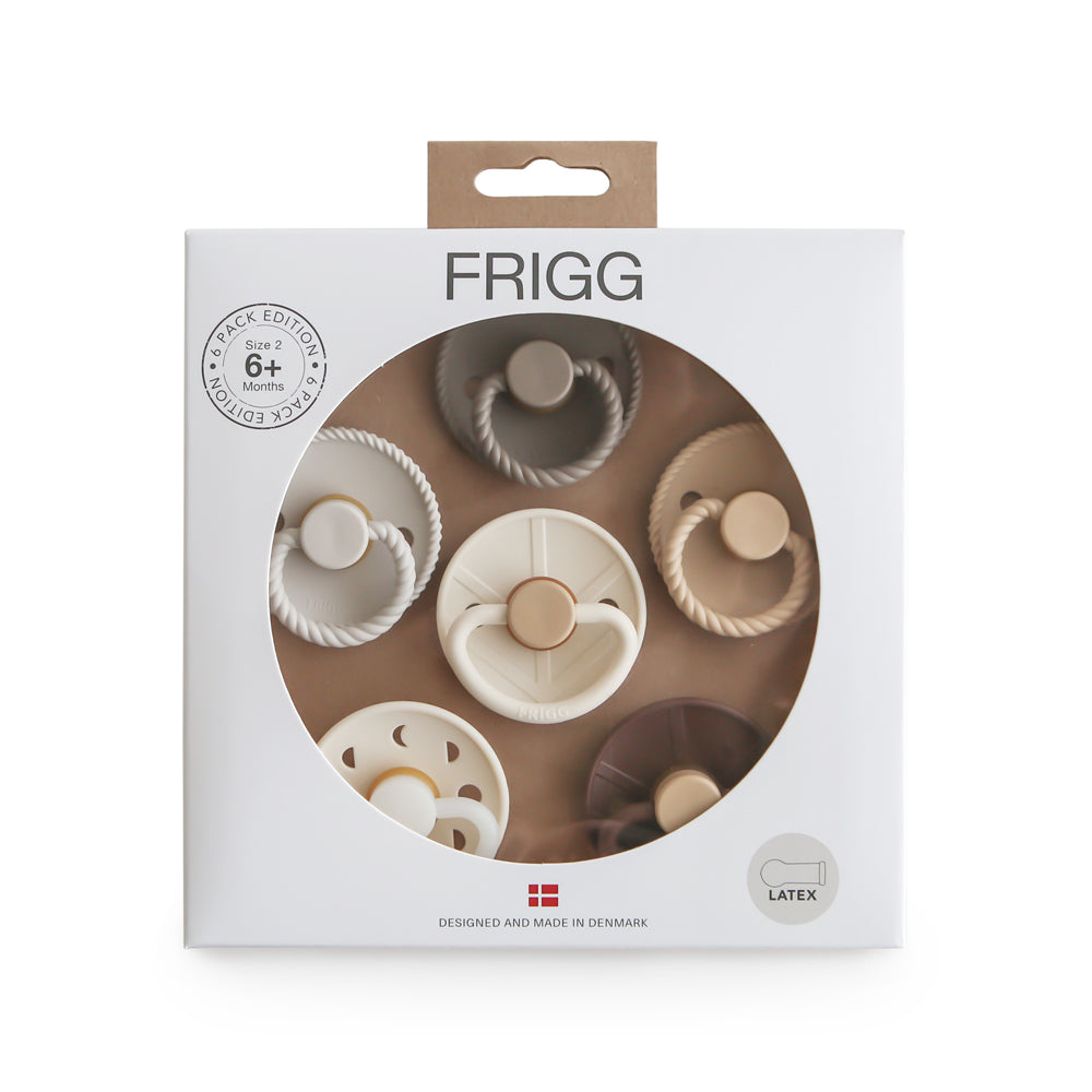 FRIGG 6-Pack Pacifiers - Latex Size 2 - Earthy Wonder