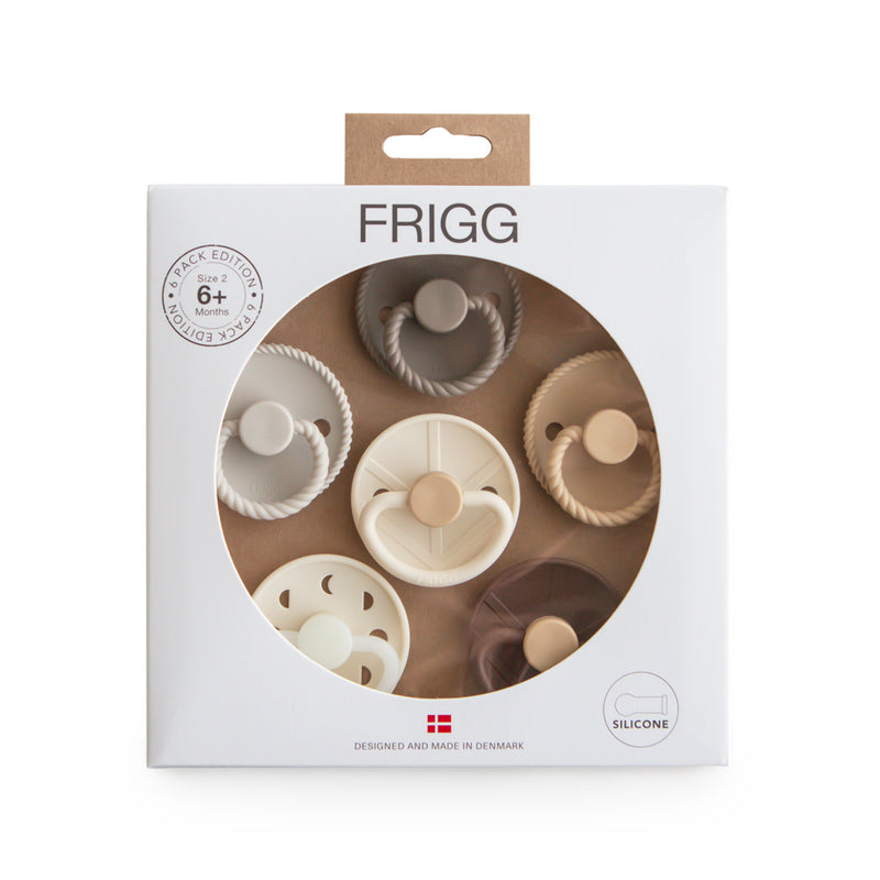 FRIGG 6-Pack Pacifiers - Silicone Size 2 - Earthy Wonder