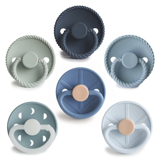 FRIGG 6-Pack Pacifiers - Silicone Size 1 - Endless Sea