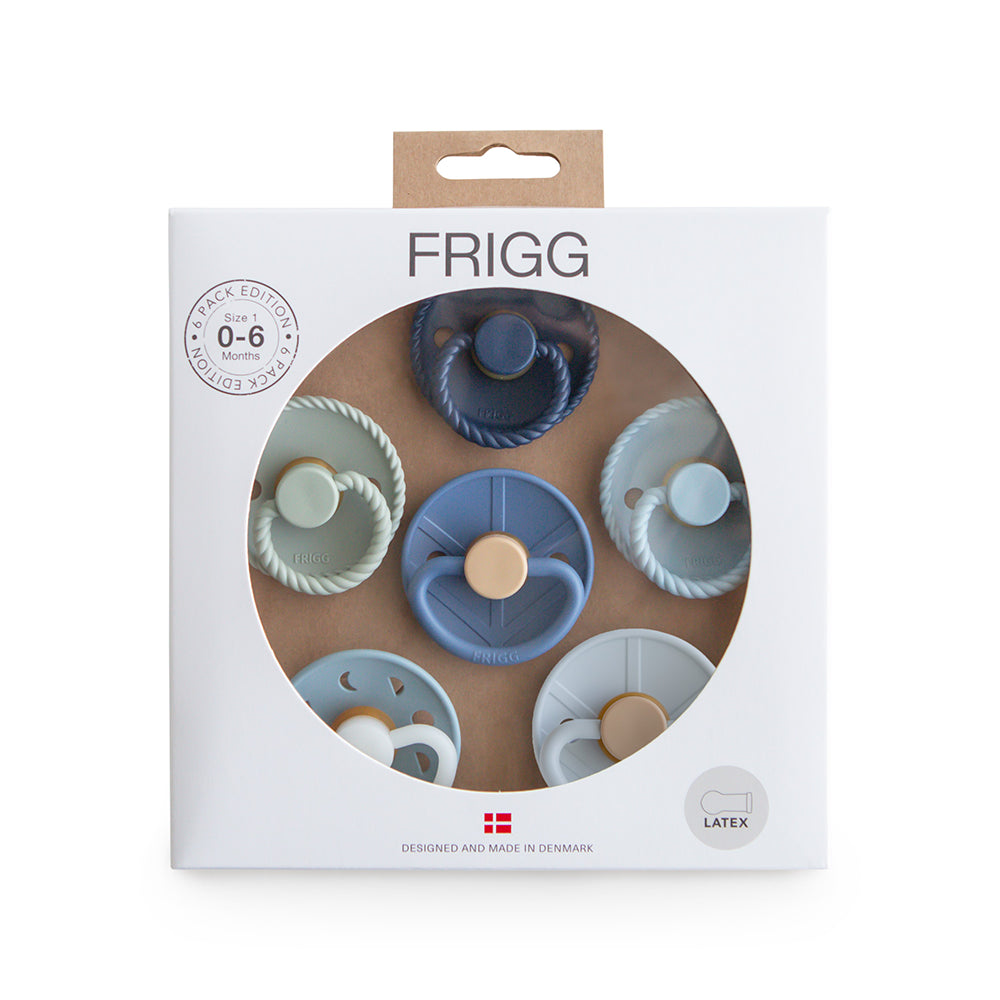 FRIGG 6-Pack Pacifiers - Latex Size 1 - Endless Sea
