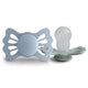 FRIGG Pacifier - Lucky Silicone 2-Pack Size 2 - Sage/Powder Blue