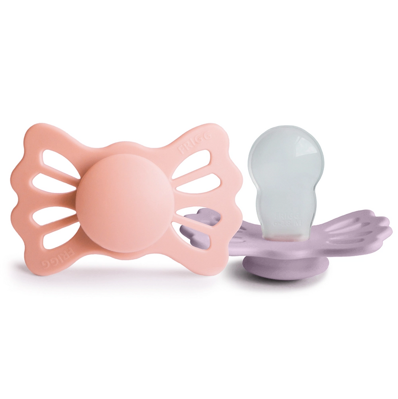 FRIGG Pacifier - Lucky Silicone 2-Pack Size 2 - Soft Lilac/Pretty in Peach