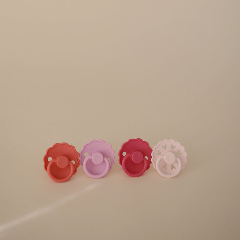 FRIGG 4-Pack Pacifiers - Latex Size 2 - Rosy Romance