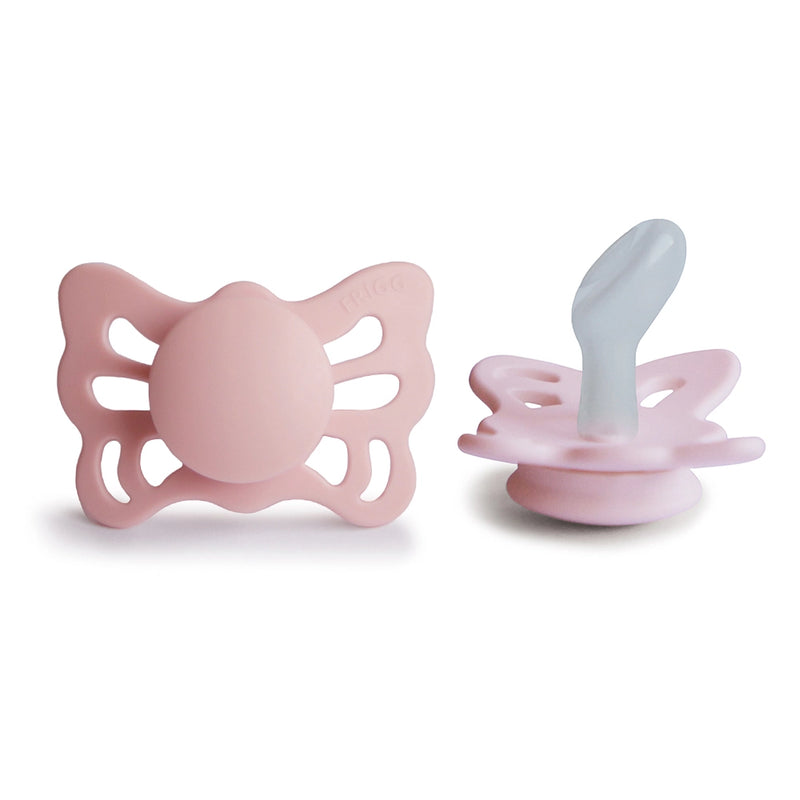 FRIGG Anatomical Pacifier - Butterfly Silicone Size 1 - Baby Pink