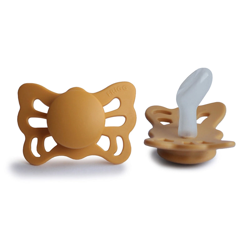 FRIGG Anatomical Pacifier - Butterfly Silicone Size 1 - Honey Gold