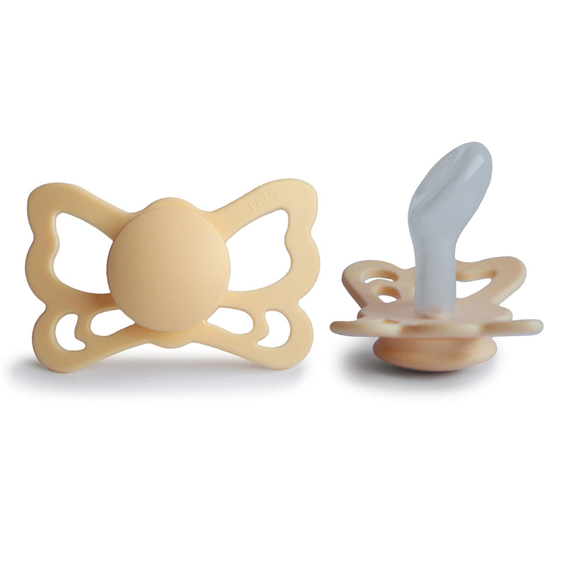 FRIGG Anatomical Pacifier - Butterfly Silicone Size 2 - Pale Daffodil