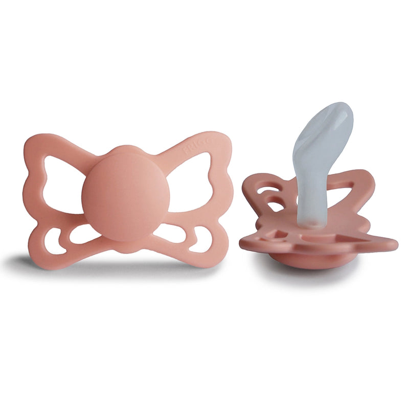 FRIGG Anatomical Pacifier - Butterfly Silicone Size 2 - Pretty In Peach