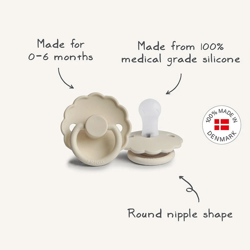FRIGG Round Pacifier - Daisy Silicone Size 1 - Dark Navy