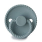 FRIGG Round Pacifier - Rope Silicone Size 2 - Stone Blue