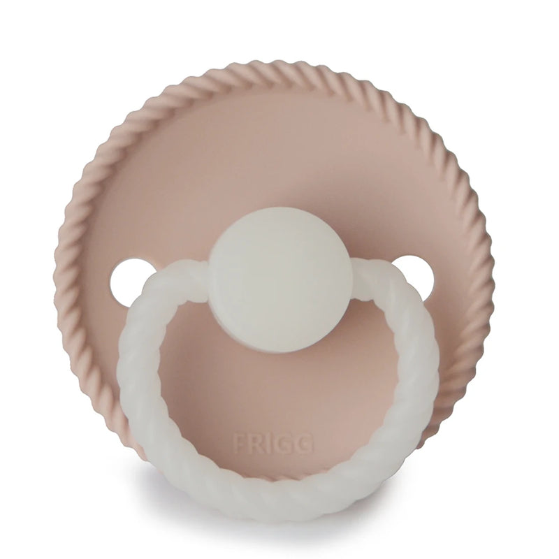 FRIGG Round Pacifier - Rope Night Silicone Size 2 - Blush