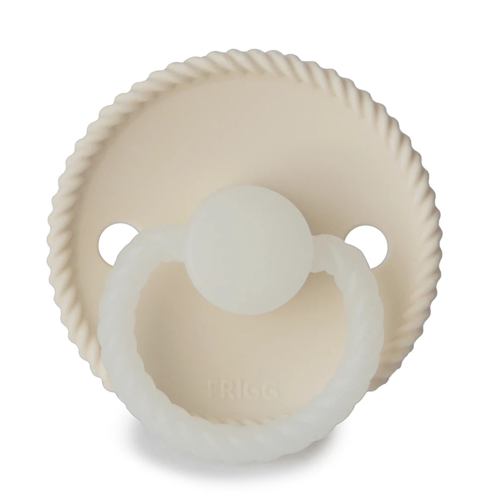 FRIGG Round Pacifier - Rope Night Silicone Size 2 - Cream