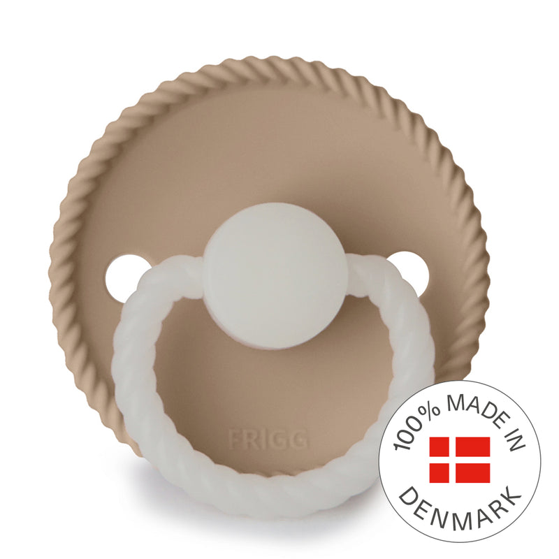 FRIGG Round Pacifier - Rope Night Silicone Size 1 - Croissant