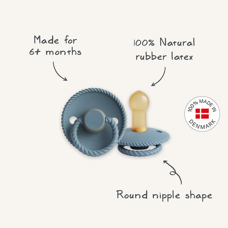 Ciuccio rotondo FRIGG - Corda in lattice taglia 2 - Acero