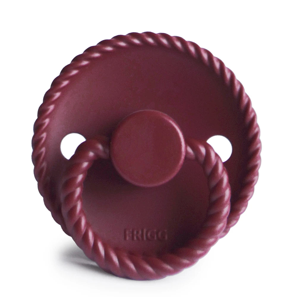FRIGG Round Pacifier - Rope Silicone Size 2 - Sweet Cherry