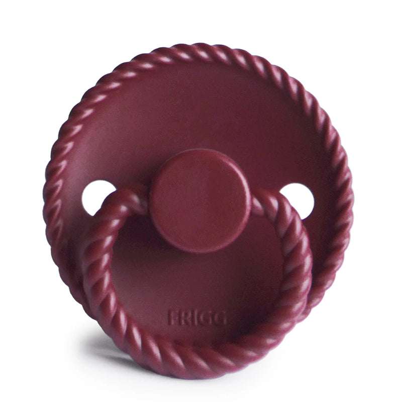 FRIGG Round Pacifier - Rope Silicone Size 1 - Sweet Cherry