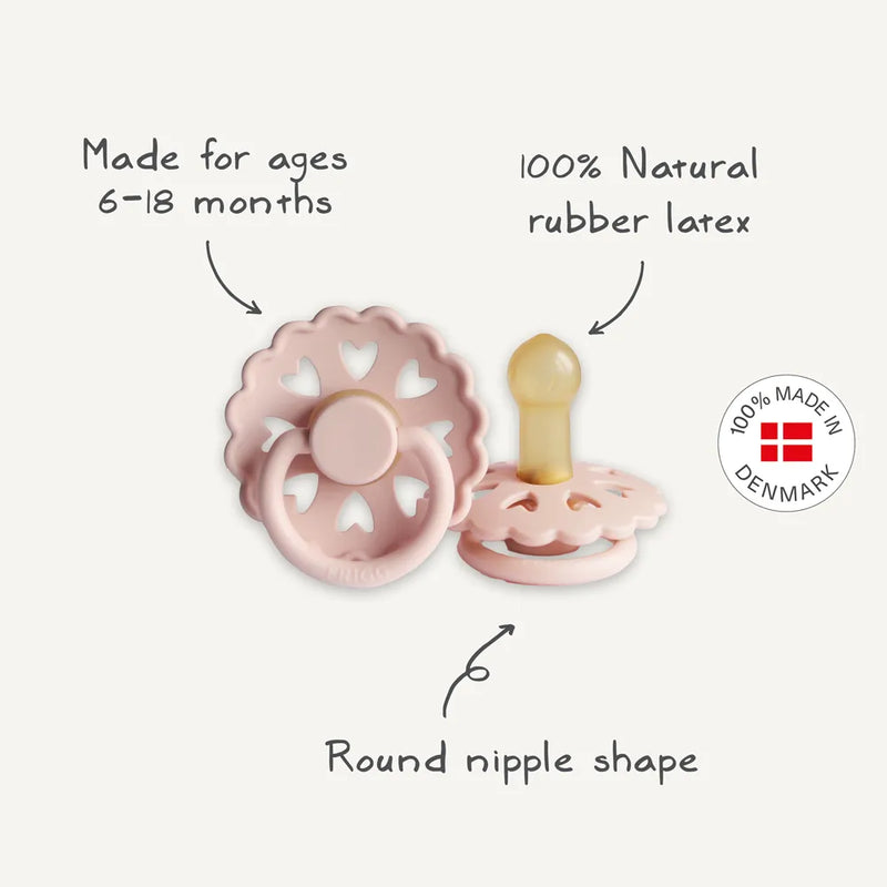 FRIGG Round Pacifier - Fairytale X H.C. Andersen Latex Size 2 - The Princess and the Pea