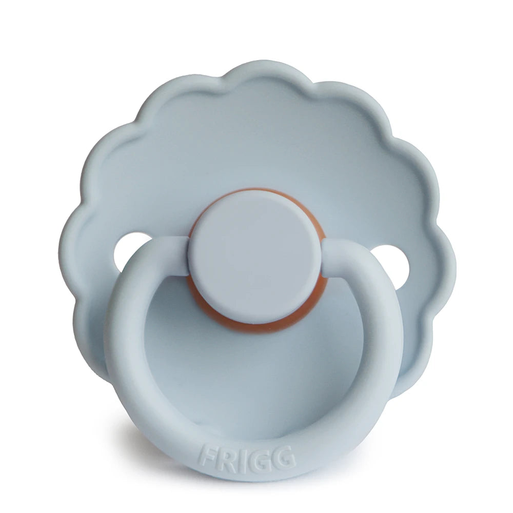 FRIGG Round Pacifier - Daisy Latex Size 1 - Baby Blue