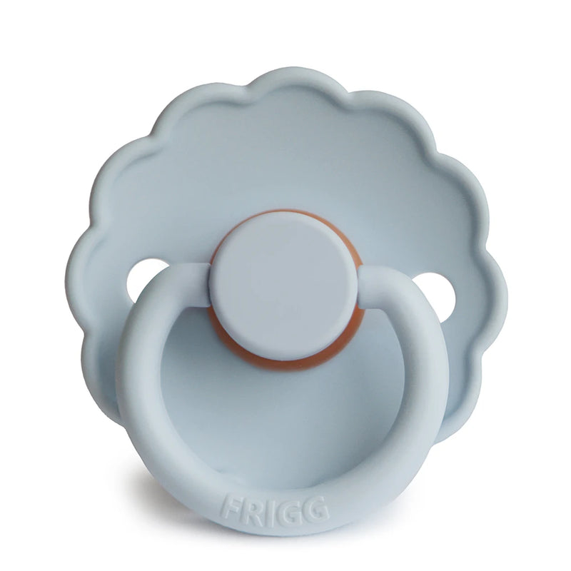 FRIGG Round Pacifier - Daisy Latex Size 2 - Baby Blue
