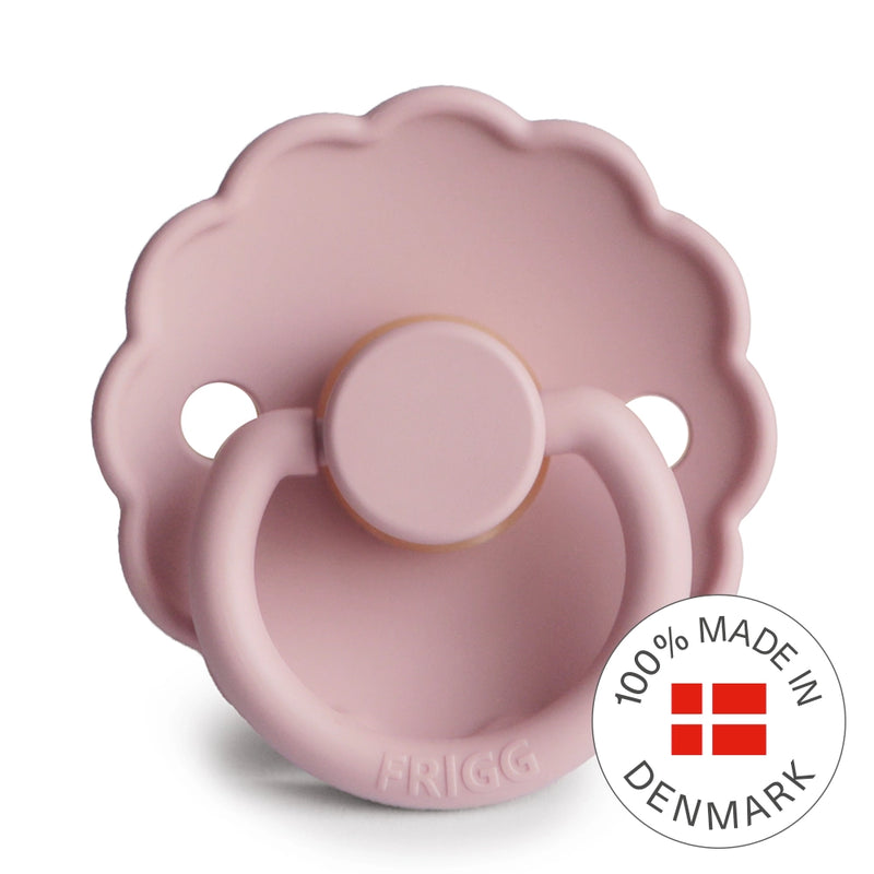 FRIGG Round Pacifier - Daisy Latex Size 1 - Baby Pink