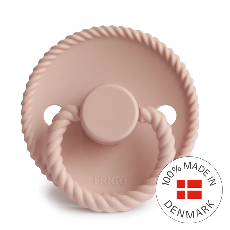FRIGG Round Pacifier - Rope Silicone Size 1 - Blush