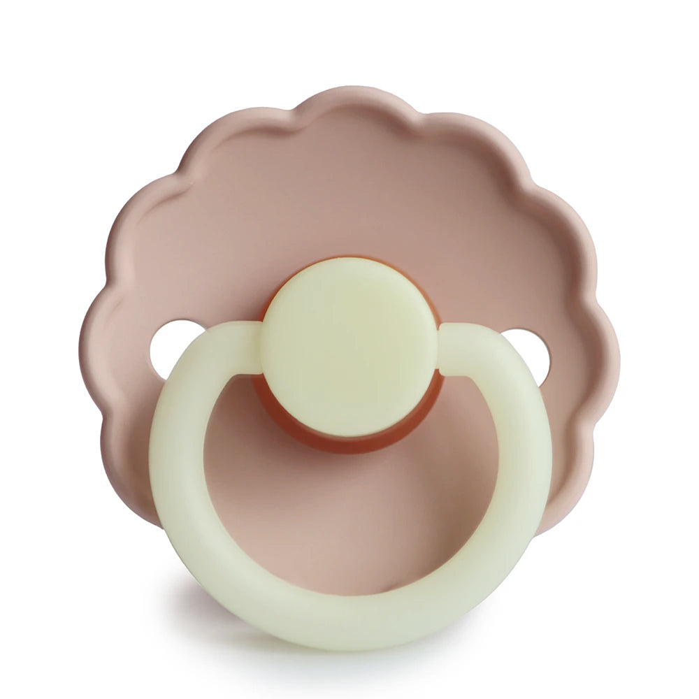 FRIGG Round Pacifier - Daisy Night Latex Size 2 - Blush