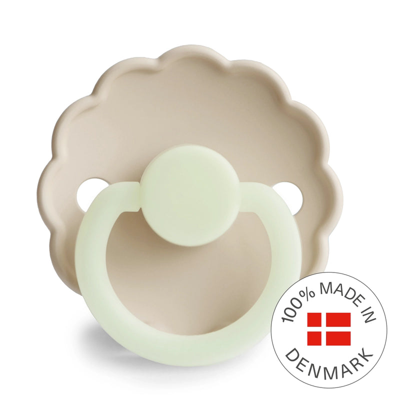 FRIGG Round Pacifier - Daisy Night Silicone Size 1 - Cream