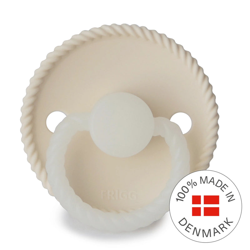 FRIGG Round Pacifier - Rope Night Silicone Size 1 - Cream