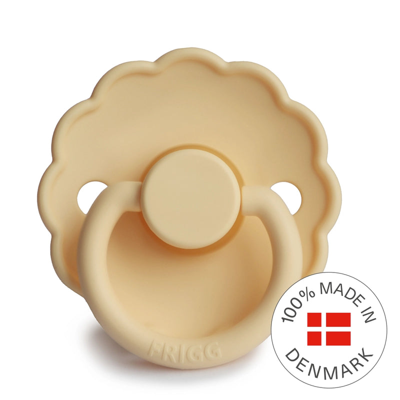 FRIGG Round Pacifier - Daisy Latex Size 1 - Pale Daffodil
