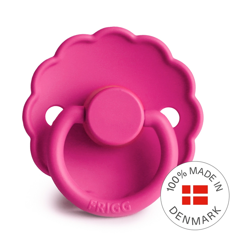 FRIGG Round Pacifier - Daisy Latex Size 1 - Fuchsia