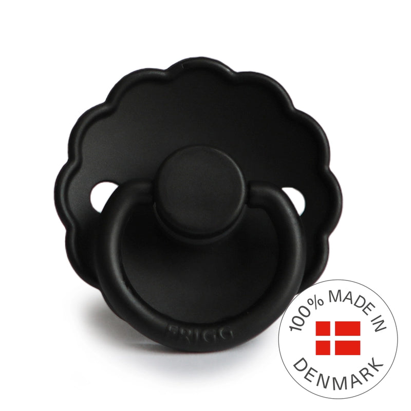 FRIGG Round Pacifier - Daisy Silicone Size 1 - Jet Black