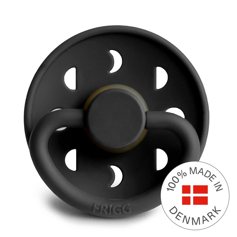 FRIGG Round Pacifier - Moon Phase Latex Size 2 - Jet Black