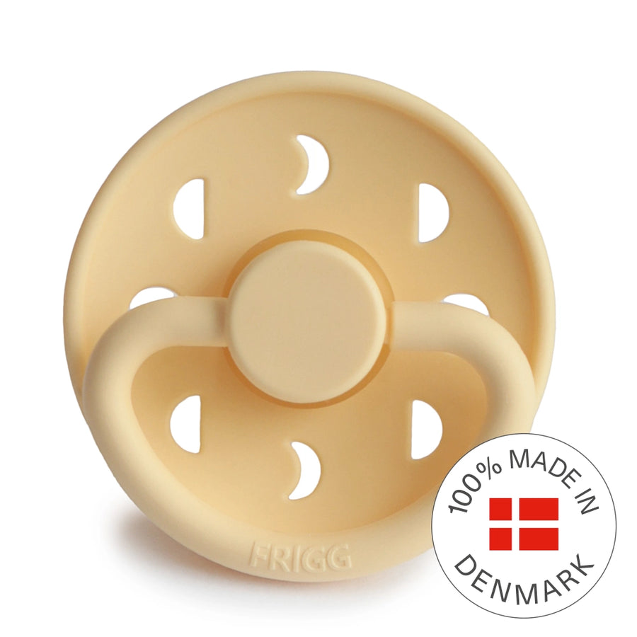 FRIGG Round Pacifier - Moon Phase Latex Size 2 - Pale Daffodil