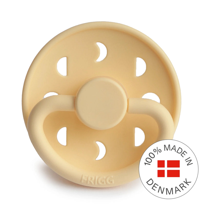 FRIGG Round Pacifier - Moon Phase Silicone Size 1 - Pale Daffodil