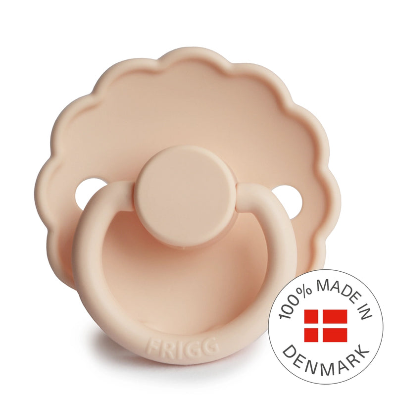 FRIGG Round Pacifier - Daisy Silicone Size 1 - Pink Cream