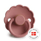 FRIGG Round Pacifier - Daisy Latex Size 1 - Powder Blush