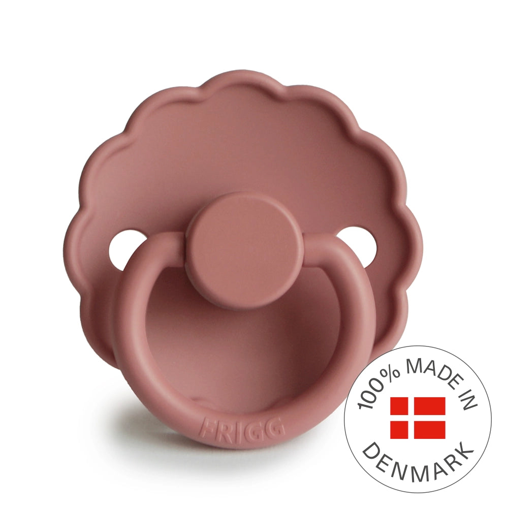 FRIGG Round Pacifier - Daisy Silicone Size 1 - Powder Blush