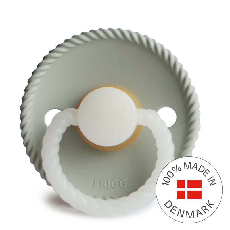 FRIGG Round Pacifier - Rope Night Latex Size 1 - Sage