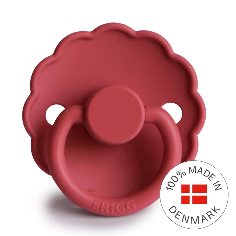 FRIGG Round Pacifier - Daisy Silicone Size 1 - Scarlet
