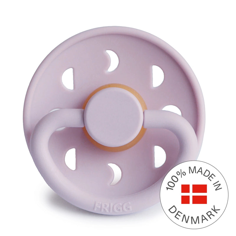 FRIGG Round Pacifier - Moon Phase Latex Size 1 - Soft Lilac