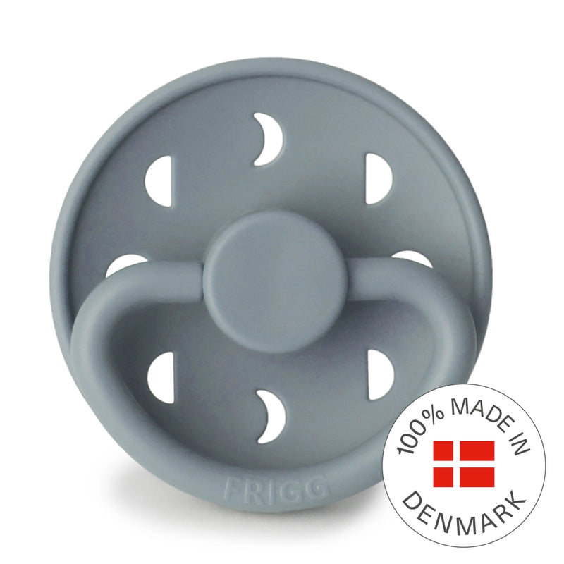 FRIGG Round Pacifier - Moon Phase Silicone Size 1 - Stone Blue