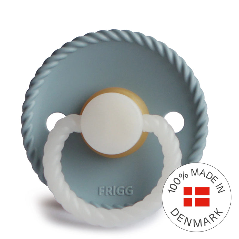 FRIGG Round Pacifier - Rope Night Latex Size 1 - Stone Blue