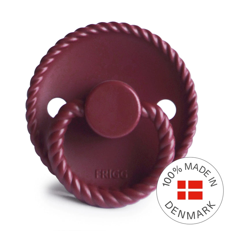 FRIGG Round Pacifier - Rope Silicone Size 1 - Sweet Cherry