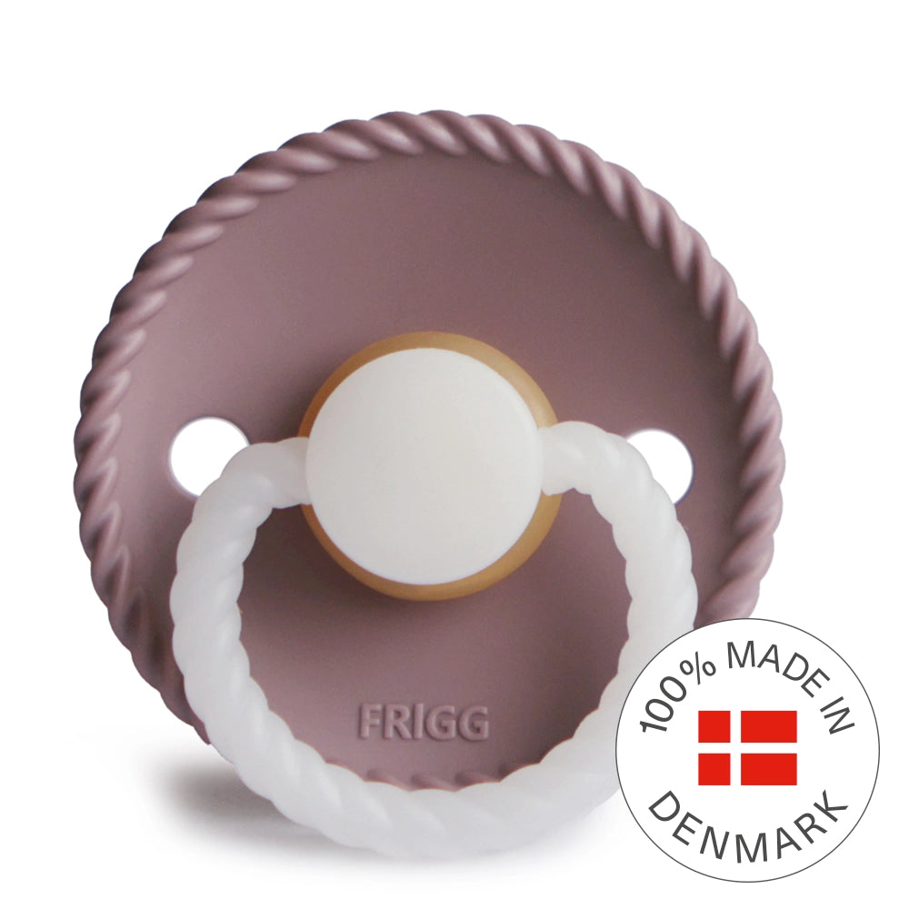 FRIGG Round Pacifier - Rope Night Latex Size 2 - Twilight