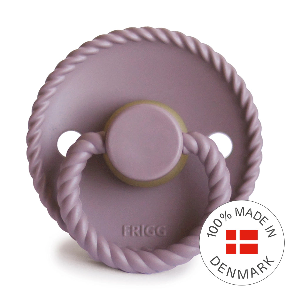 FRIGG Round Pacifier - Rope Latex Size 2 - Twilight Mauve