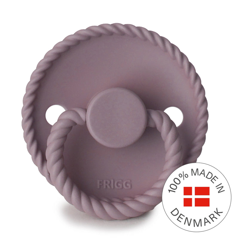 FRIGG Round Pacifier - Rope Silicone Size 1 - Twilight Mauve