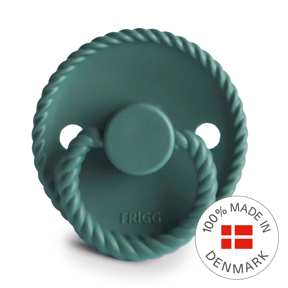 FRIGG Round Pacifier - Rope Silicone Size 1 - Vintage Green