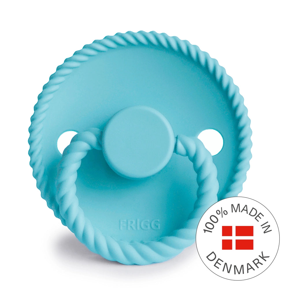 FRIGG Round Pacifier - Rope Silicone Size 2 - Waterfall